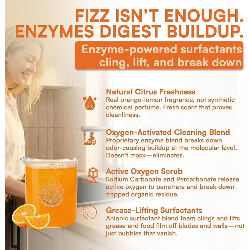 Citrus Foaming Garbage Disposal Cleaner Odor Eliminator Food Waste Deodorizer US