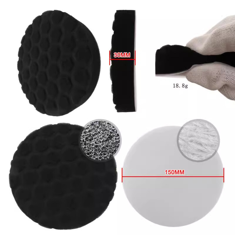 5PCS 6″ 150mm Buffing Waxing Polishing Sponge Pads Kit For Car Polisher Drill