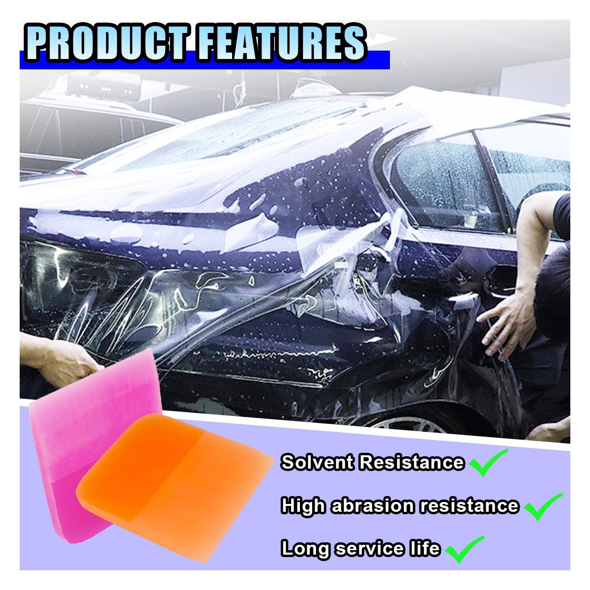 2PCS Car PPF Squeegee, TPU Soft Rubber AntiScratch Vinyl Wrap Window Tint Too…
