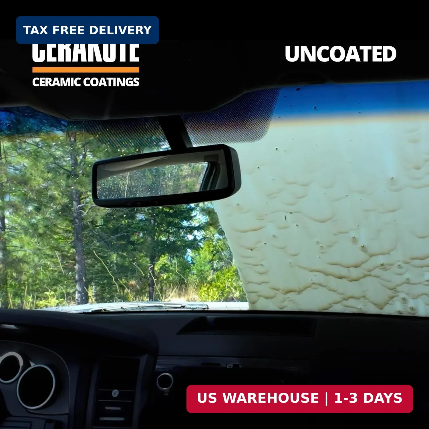 CERAKOTE® Ceramic Glass Coat Protectant – Hydrophobic Automotive Rain Repellant,