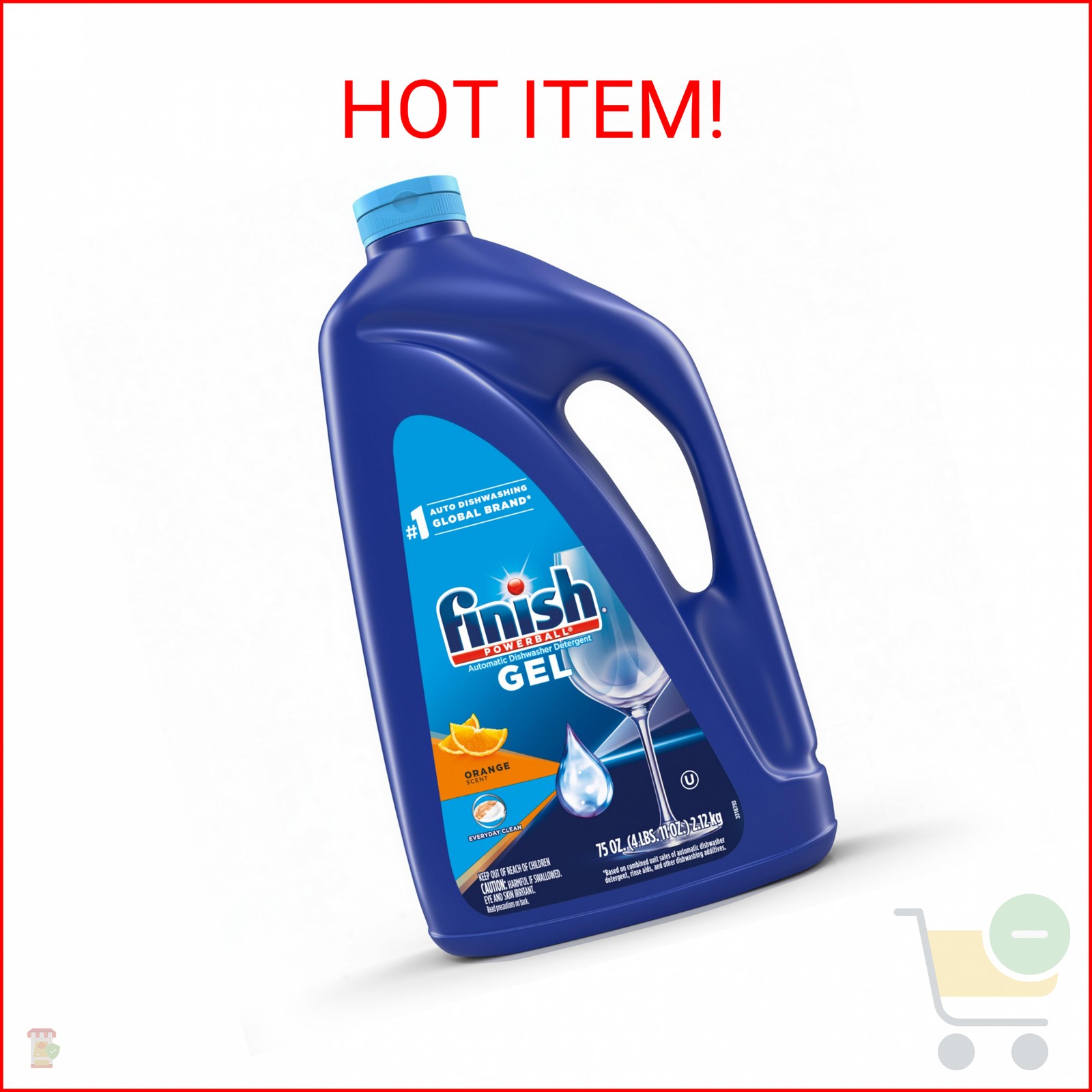 Finish Gel Liquid Dishwasher Detergent, Advanced Deep Cleaning Power Dish Soap,