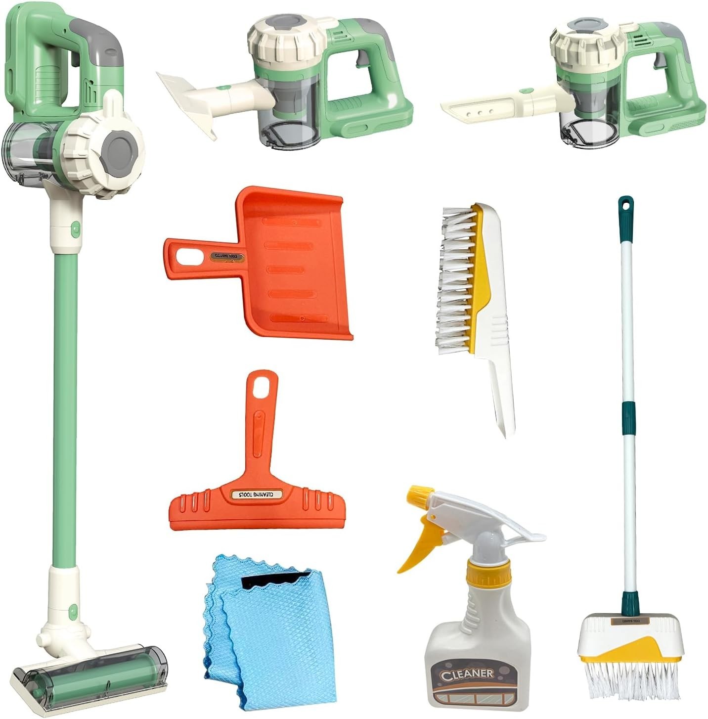 Kids Vacuum Cleaner Set 9 Pcs ABS Material Toddler Toy Cleaning Gift for Kids 3