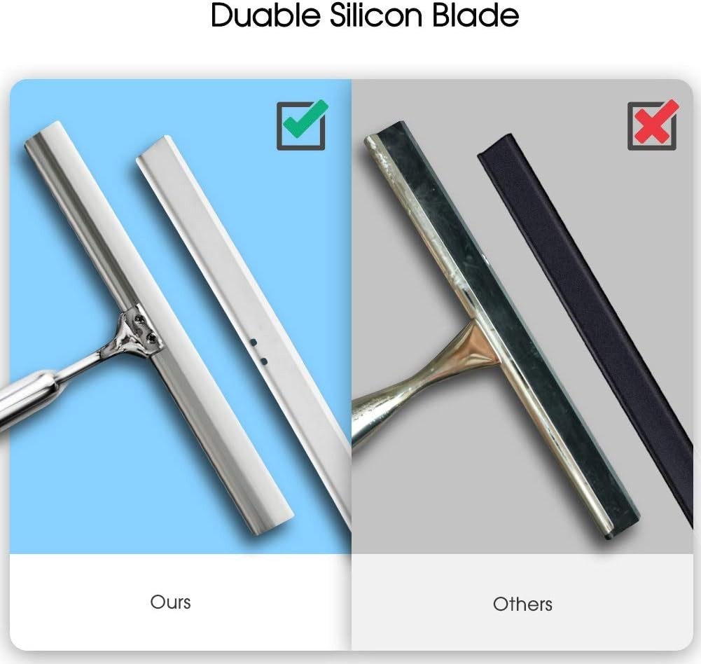 10-Inch Stylish Stainless Steel Squeegee with Hook for Effortless Cleaning