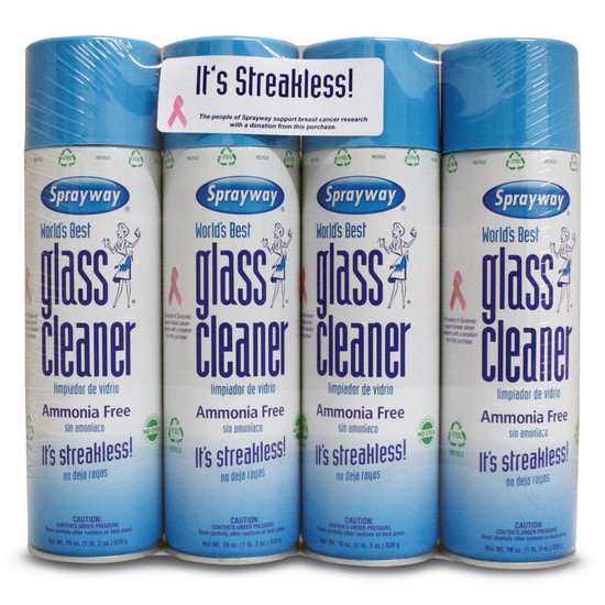 Sprayway Glass Cleaner Foam Spray 19oz 4 Pack Window Mirror Cleaning Formula