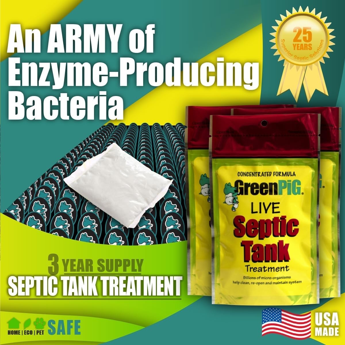 -Enzyme Septic Treatment – 12 Flush Packets, Odor Control