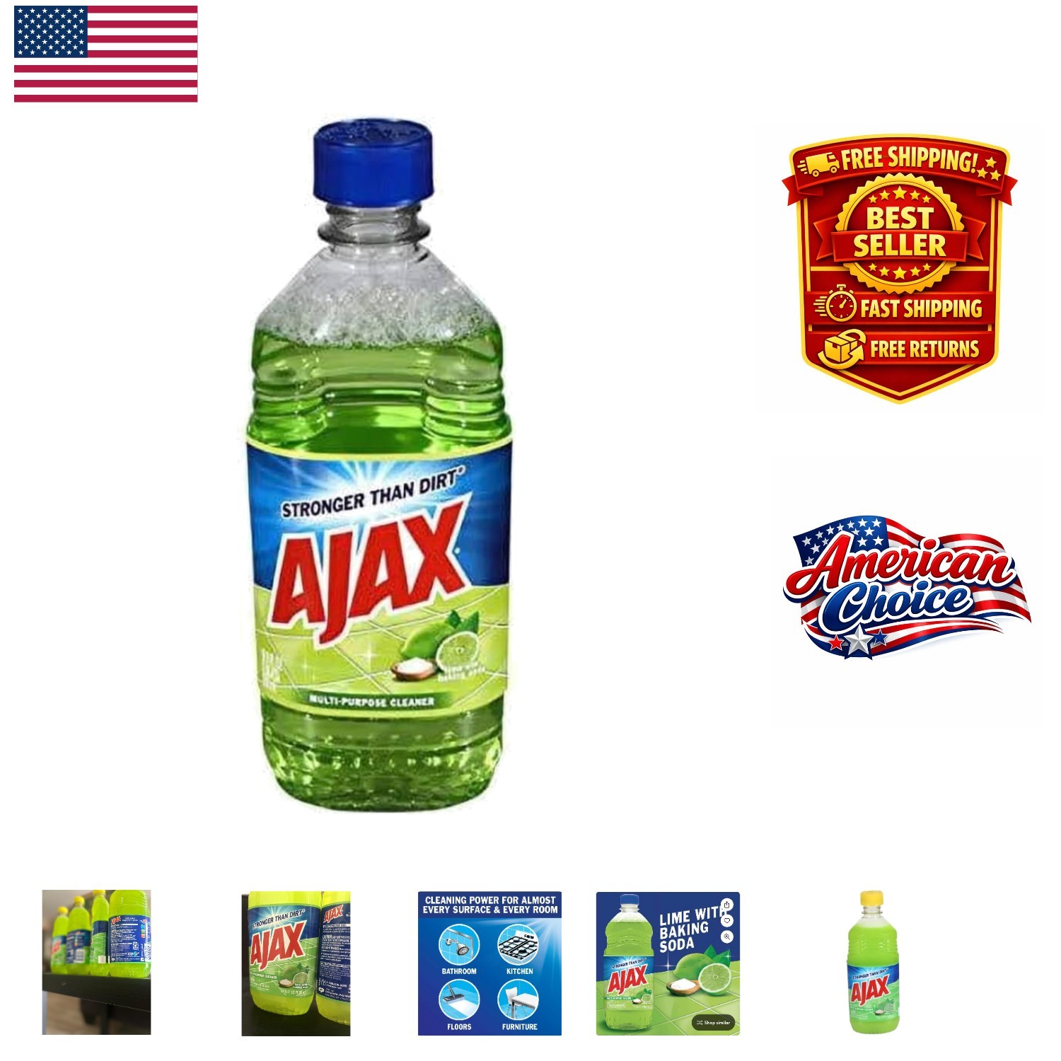 Fresh Lime Scent 16.9 oz Multipurpose Cleaner – Safe for Family & Pets