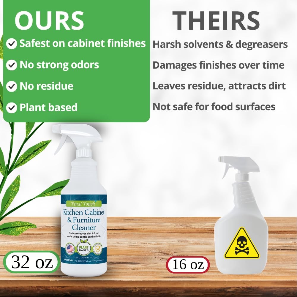 Kitchen Cabinet Cleaner Plant Based Cleaner Solution, Safe on Paint and Wood…