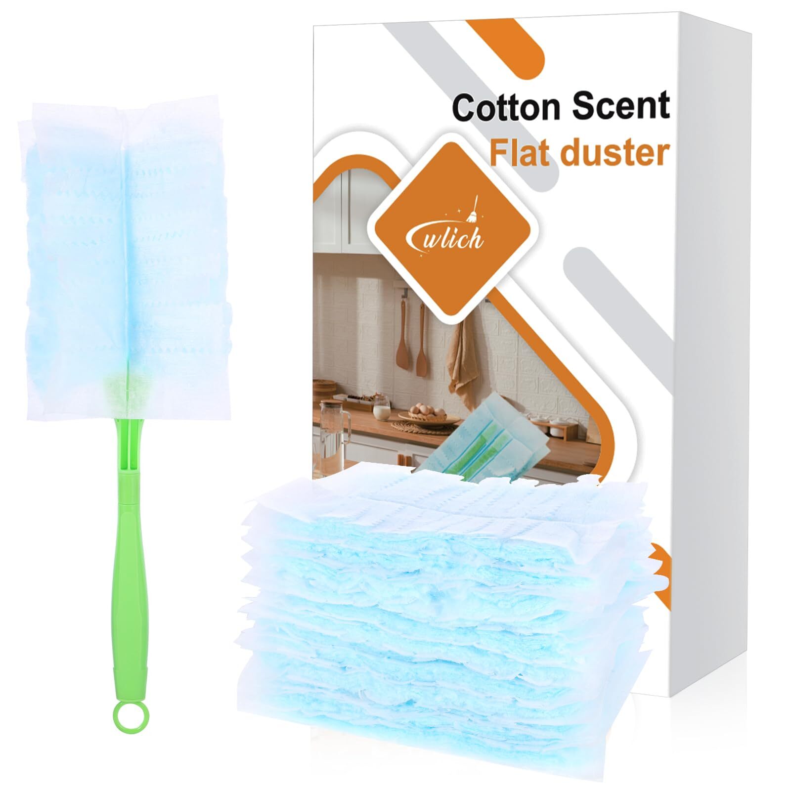30pcs Disposable Dusters Refills180 Degree Dusters Disposable Duster Heads Blue