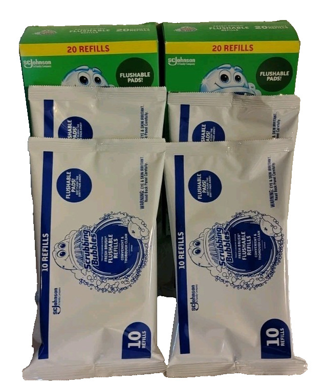 New SCRUBBING BUBBLES Toilet Cleaning Flushable Refills Citrus Scent 2 Twin Pack