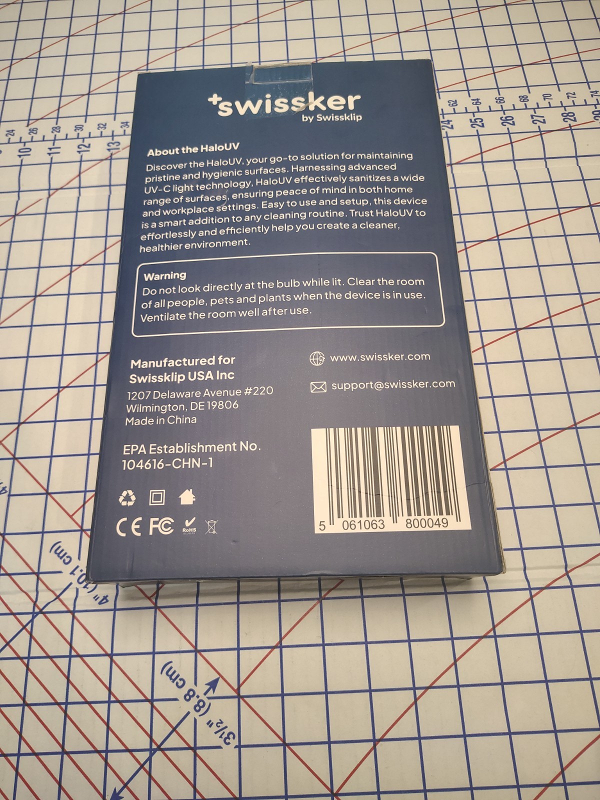 HaloUV Swissker by Swissklip HaloClean UV Original, Home Disinfection Device New