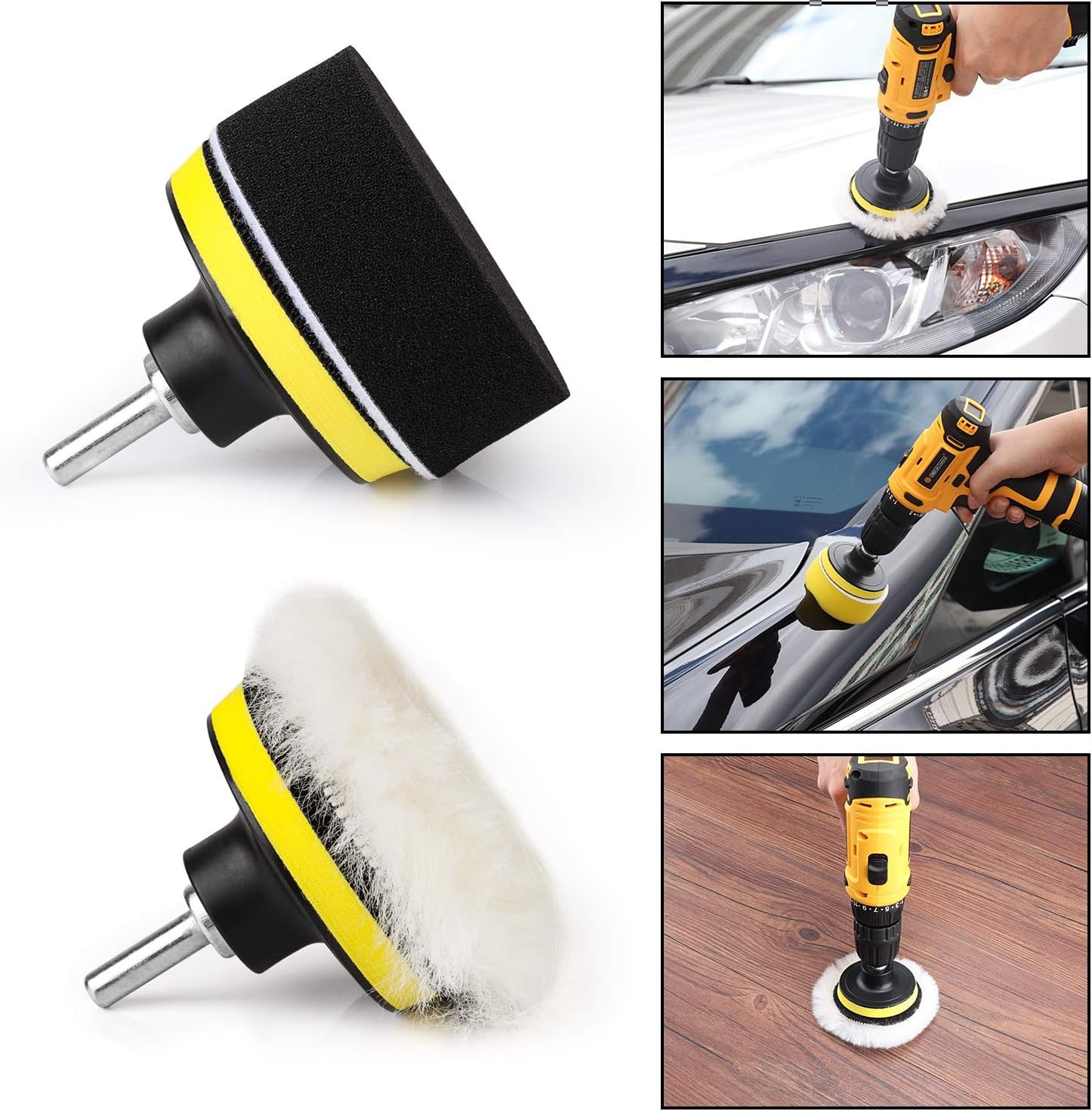 3 Inch Drill Buffing Pad, 11 Pcs Car Foam Polishing Pads Kit, Drill Buffer