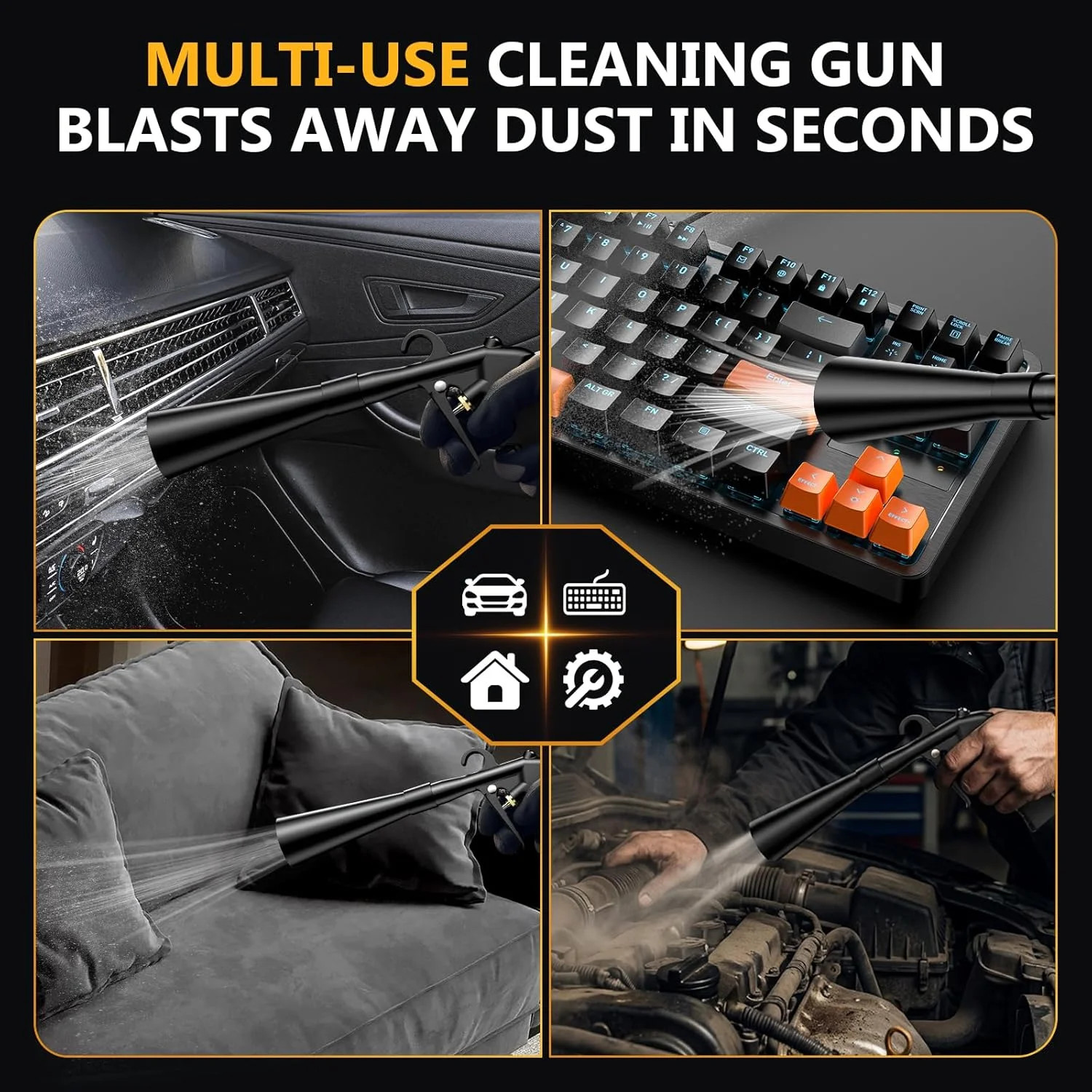 Dry Car Detailing Cleaning Gun – Blast Away Dust & Debris in Seconds & Aluminum