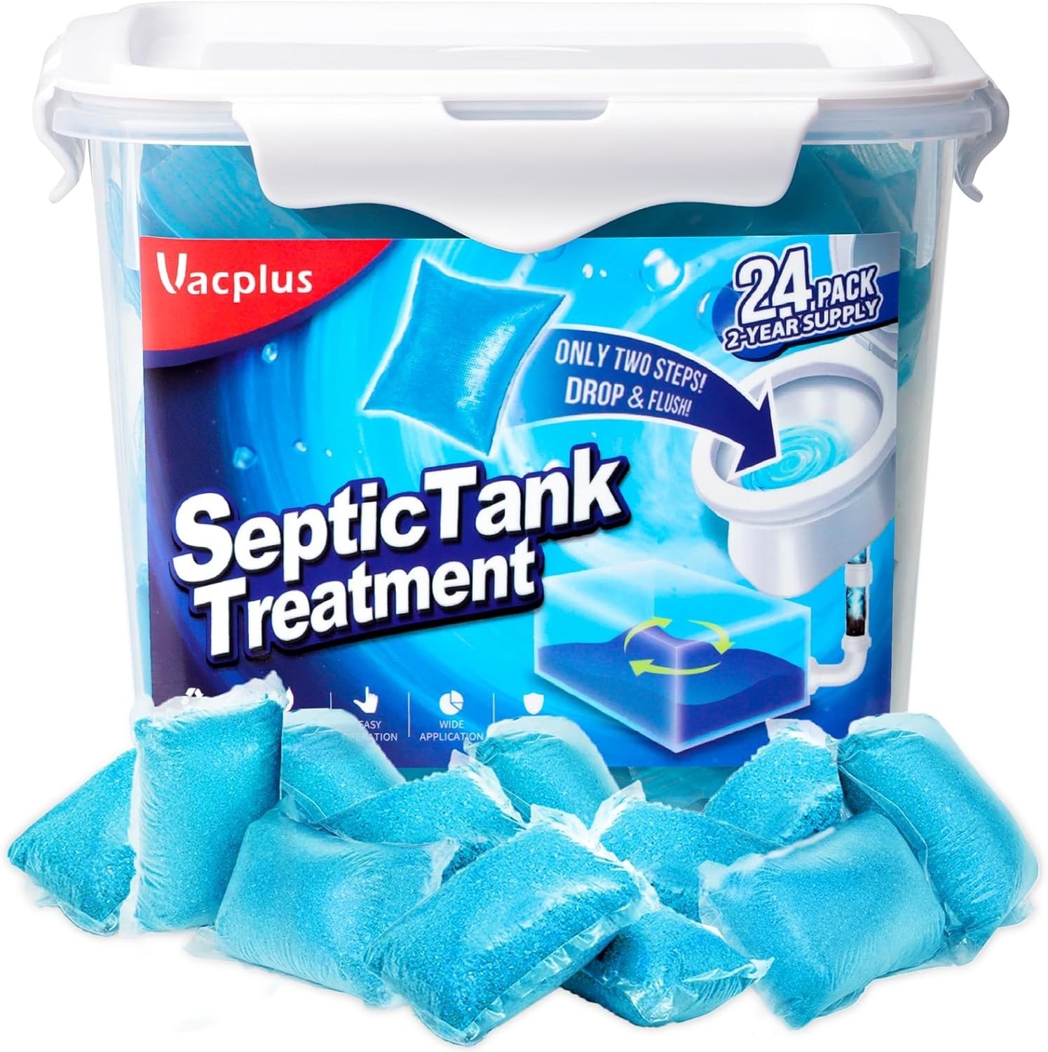 Septic Tank Treatment – 24 Packs for 2- Supply, Bucket-Packed Septic Tank Tre…