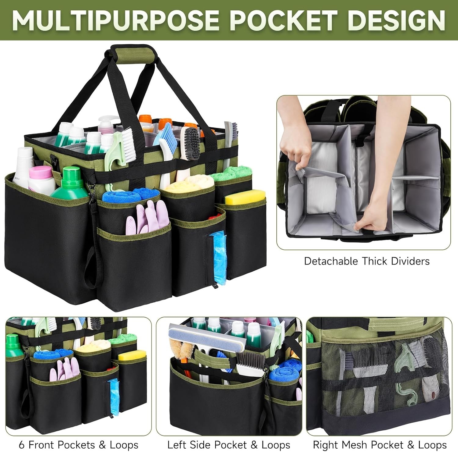 Water-Resistant Large Rolling Cleaning Bag with Ergonomic Trolley & Modern Style