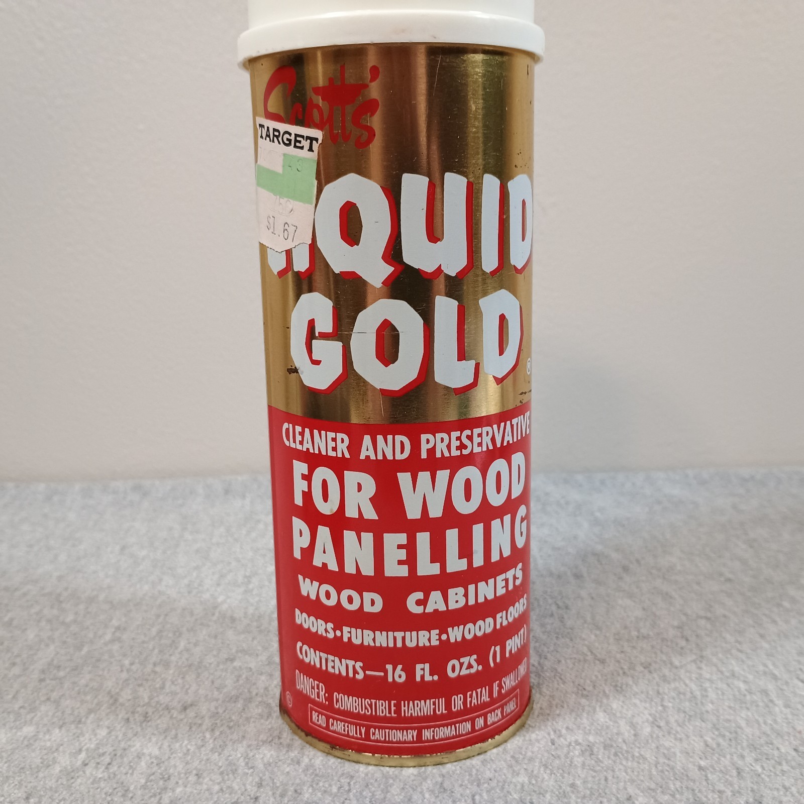 VTG Scott’s Liquid Gold Wood Cleaner 16 oz Metal Can Pourable