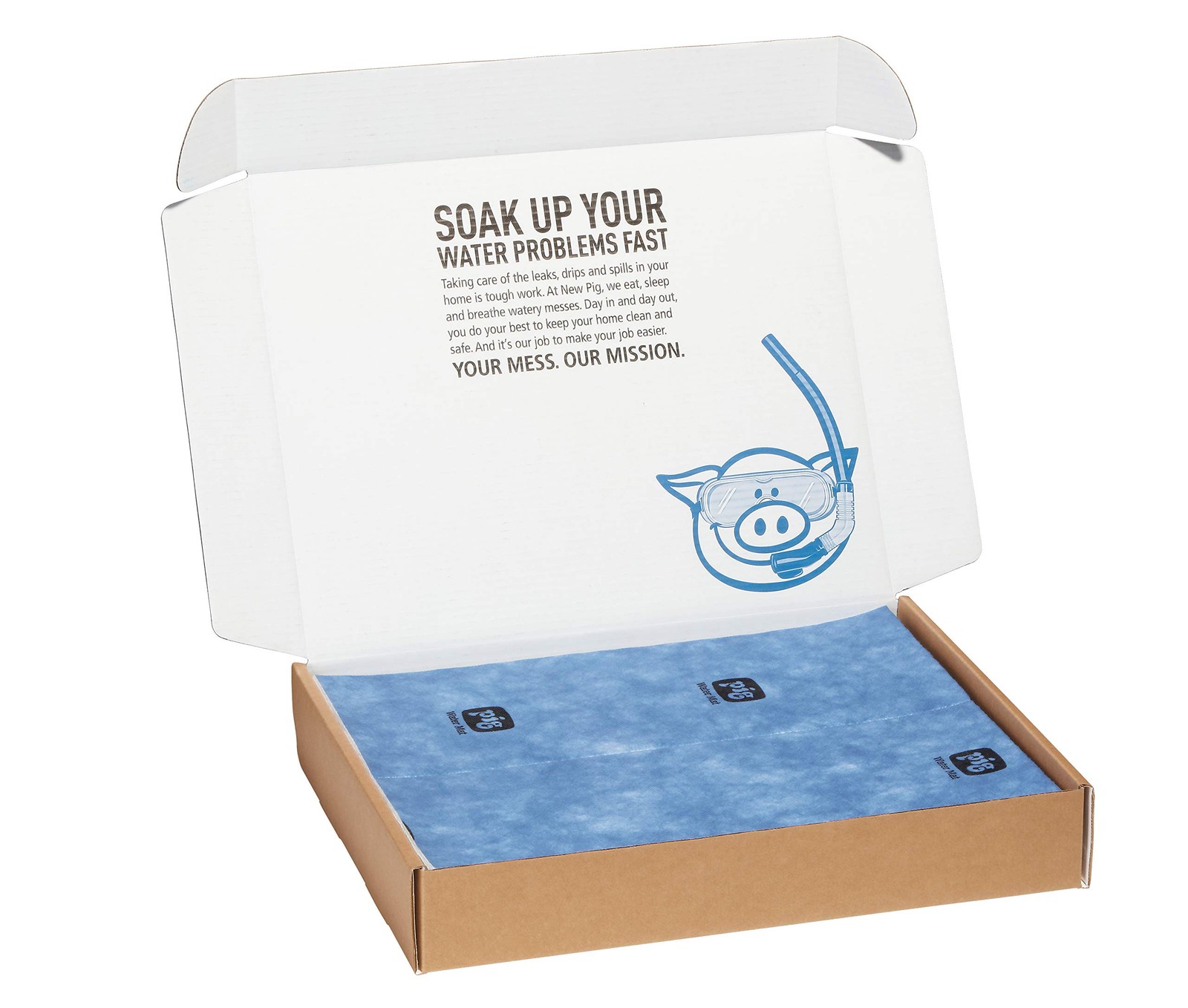 Water Absorbent Mat | Reusable | 10 Pack | 15″ W x 19″ L | Blue and Black | PM50