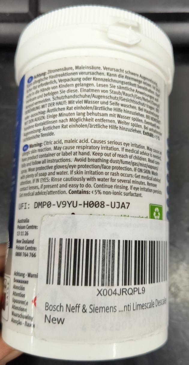 Brand New Bosch & Siemens Original Descaler for Washing Machines & Dishwashers