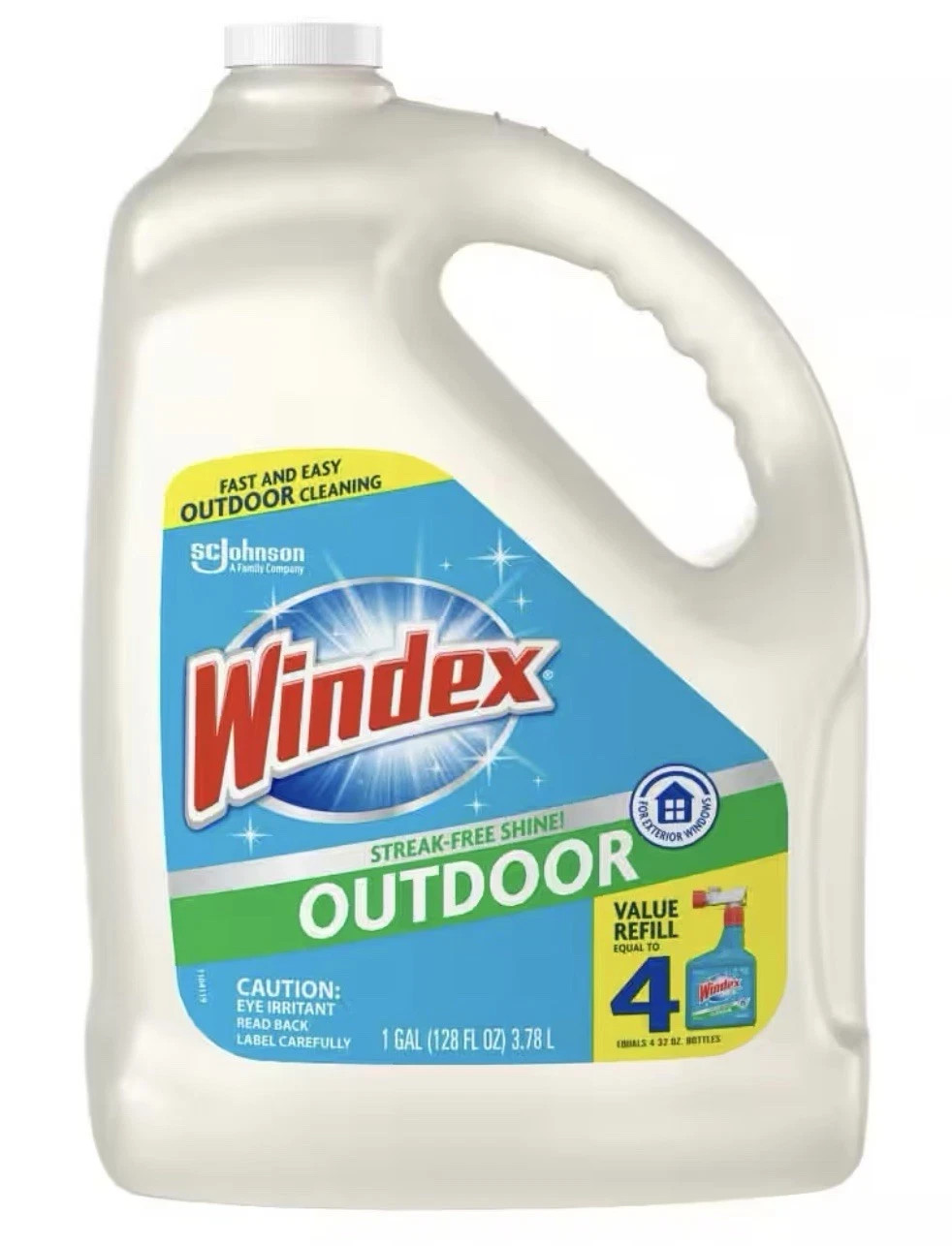Windex Outdoor Streak-Free Shine All-Purpose Liquid Cleaner 1 Gallon 128 fl oz
