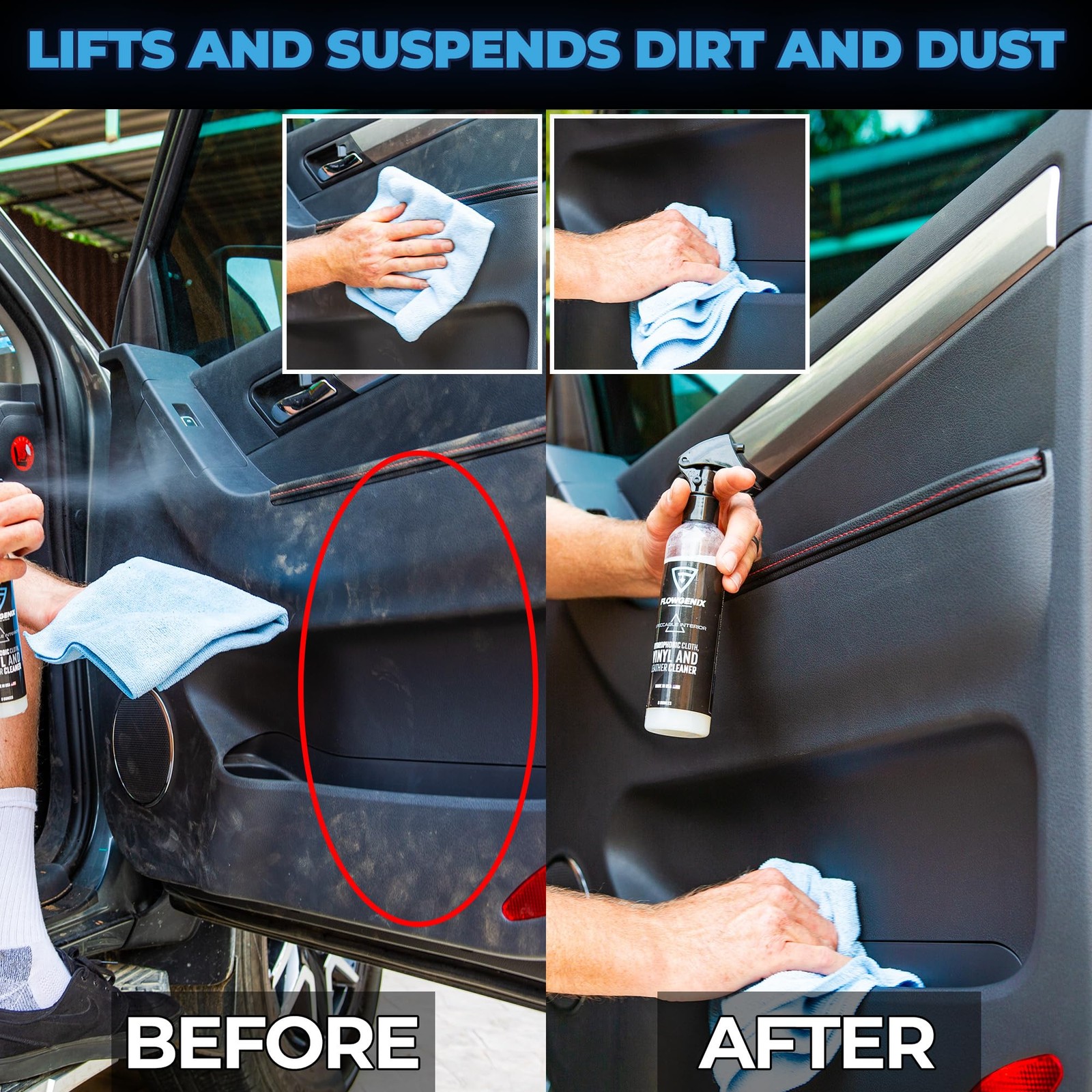 Leather Interior Car Cleaner & Detailer (8oz) – Hydrophobic Textile, Nylon, C…