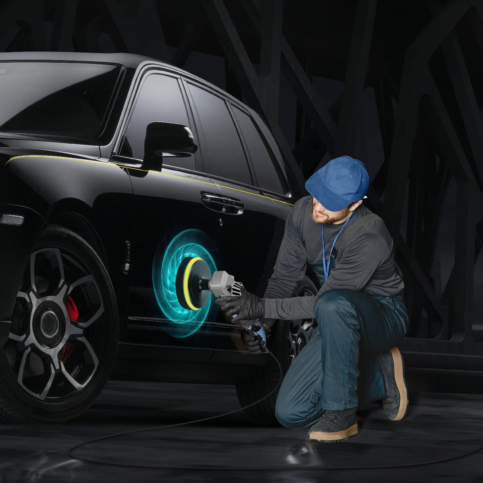 Pulidora De Brillar Autos Orbital Maquina Para Pulir Carros Profesional Set Kit