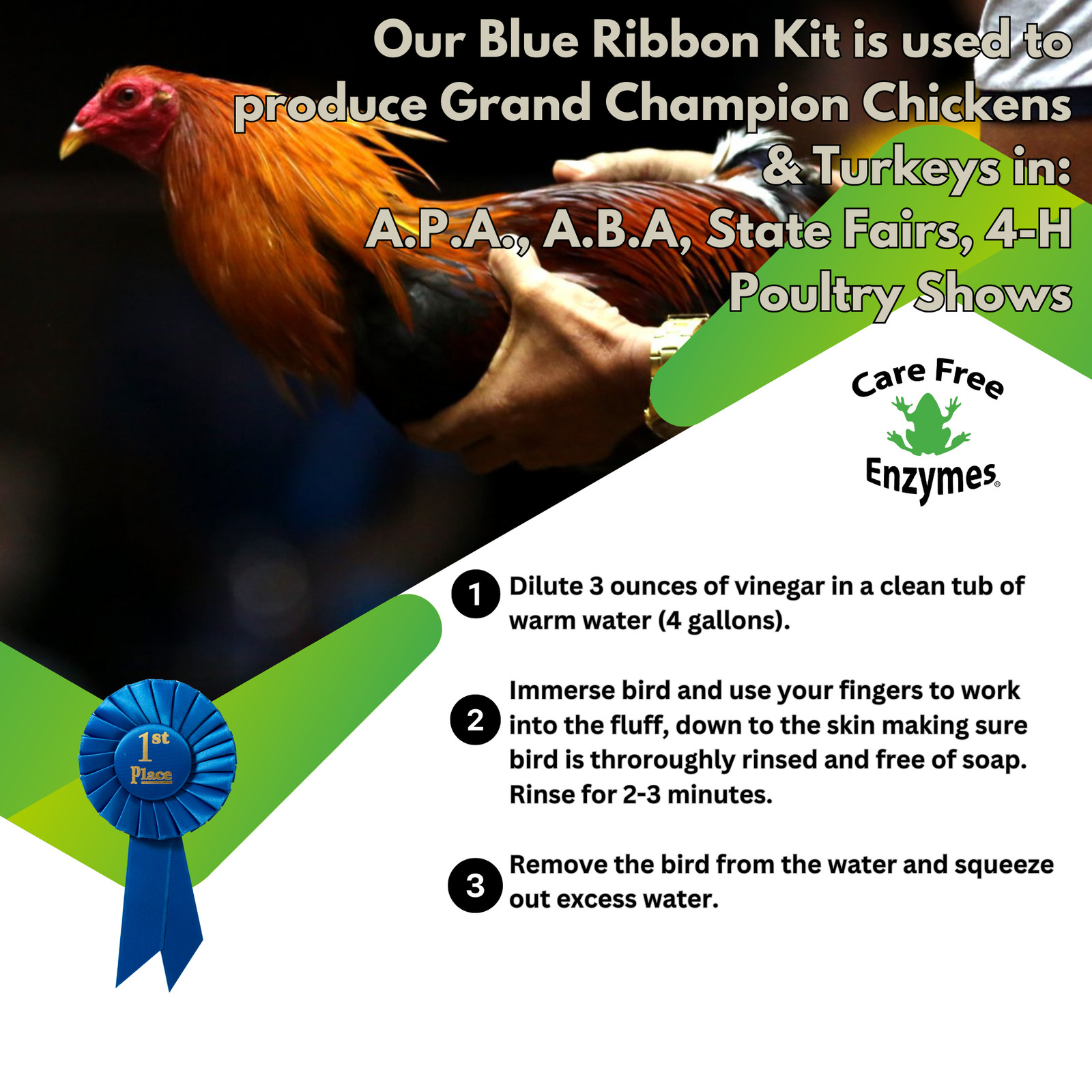 Final Rinse Poultry Vinegar for Show Chickens | Enhances Feather Shine & Health