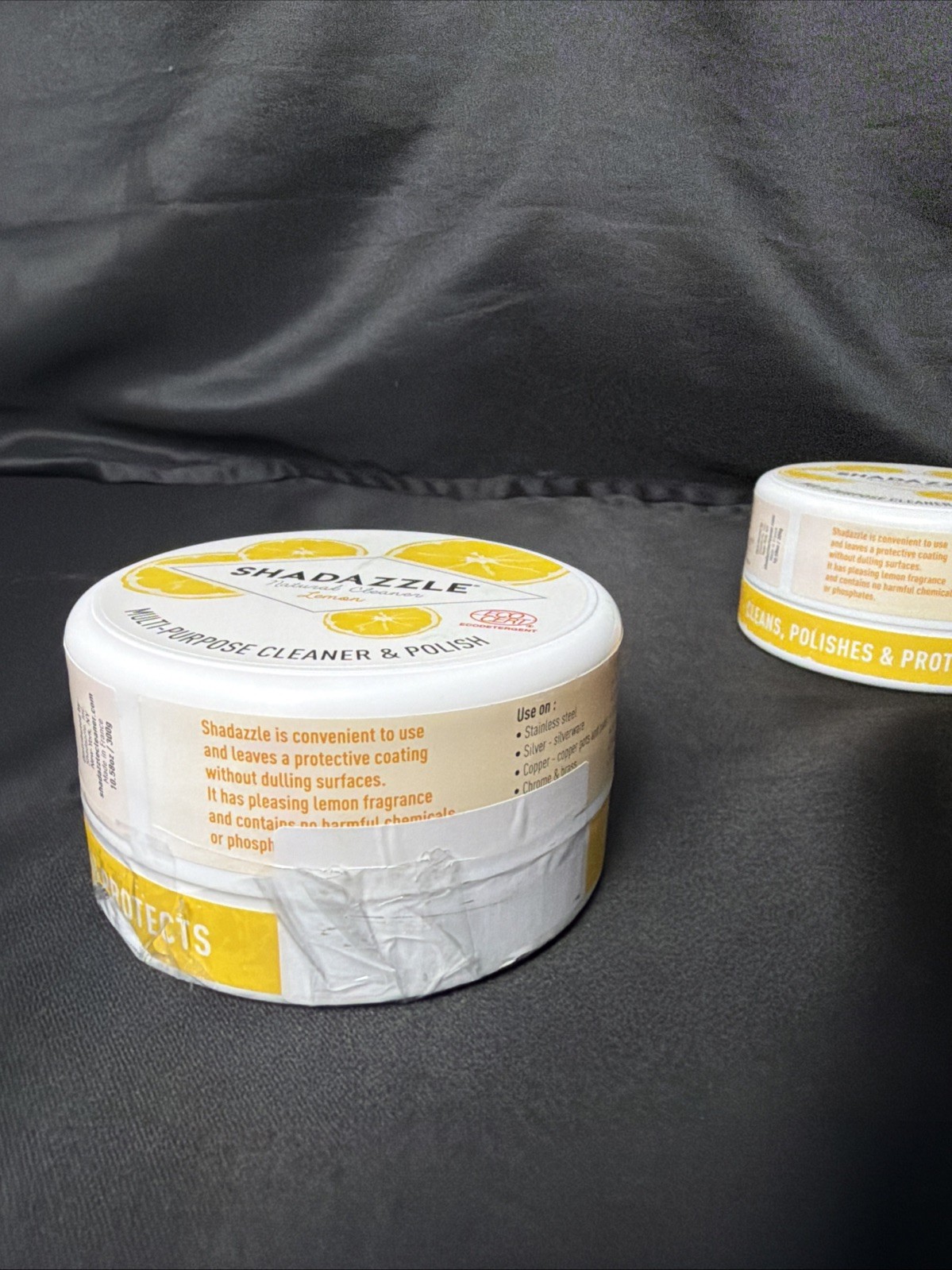 Shadazzle All Purpose Cleaner & Polish Lemon 10.5oz Lot Of 2 New- 1 Can Has Chip