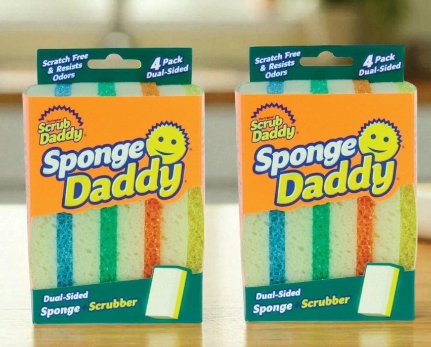 2 Packs Scrub Daddy, Sponge Daddy – Dual Sided Sponge & Scrubber