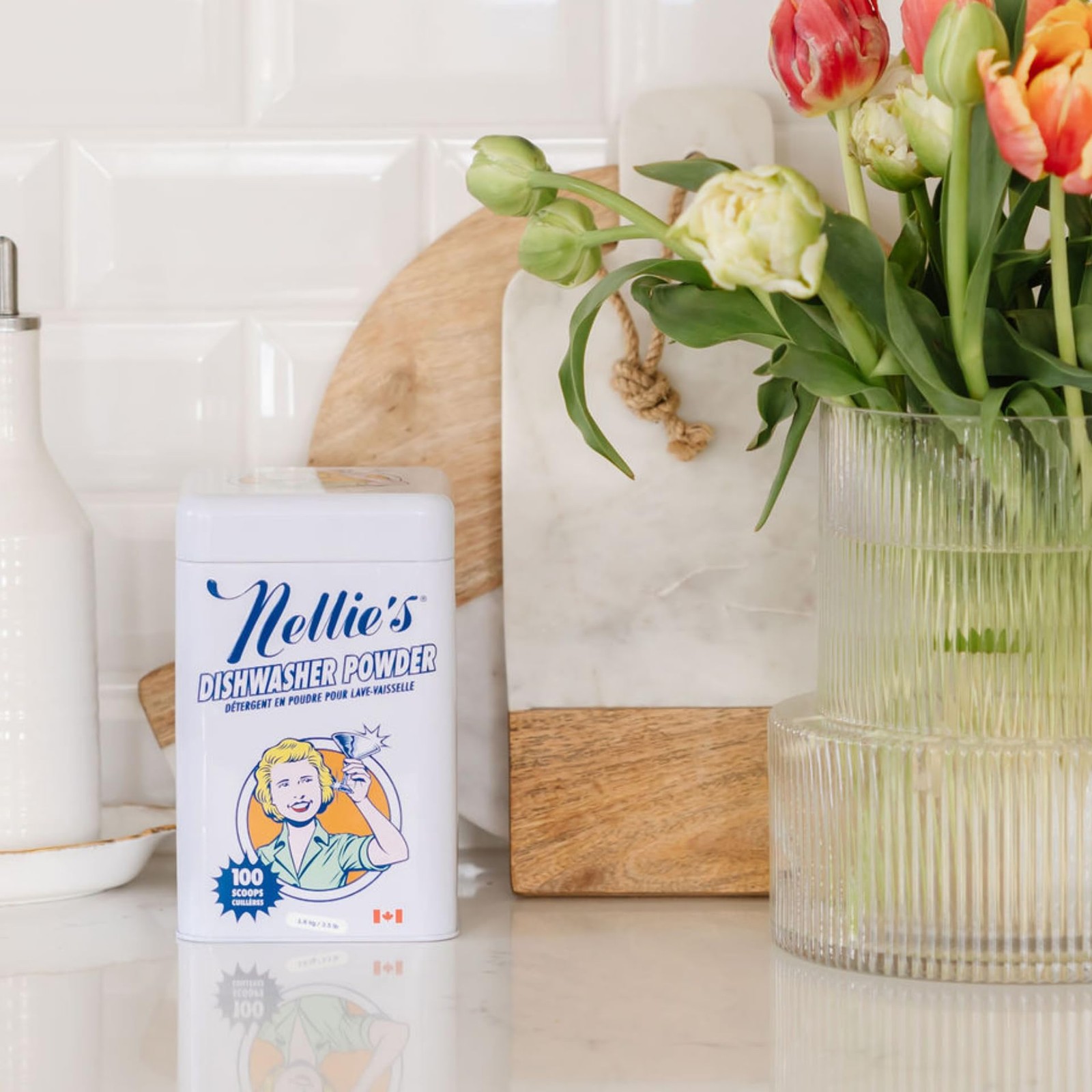 Nellie’s Dishwasher Powder 56.48 Ounce Eco Friendly Grease Removal 100 Scoops
