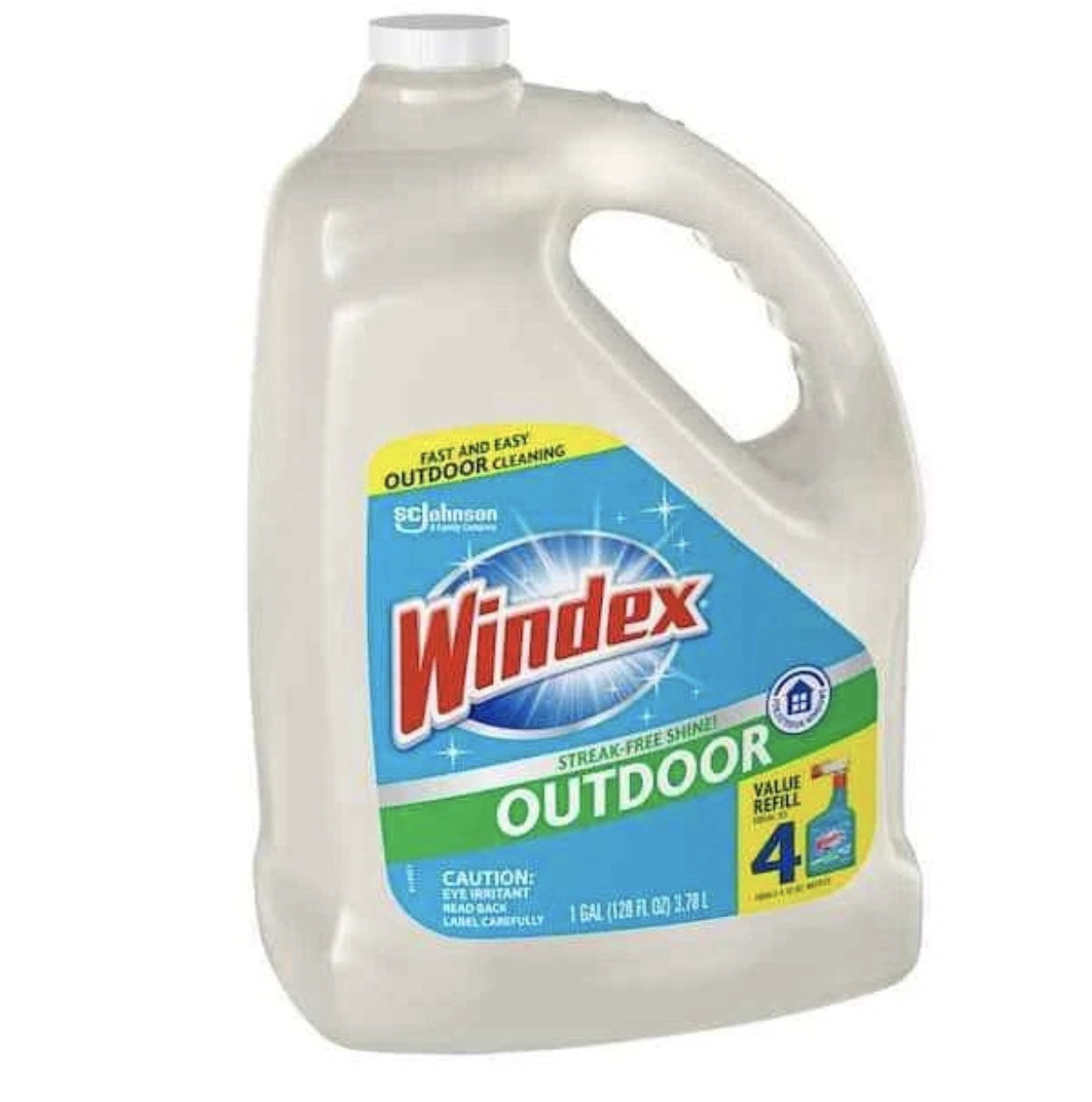 Windex 128 fl. oz. Outdoor Glass Bathrooms Kitchens Efficiently Cleaner Refill