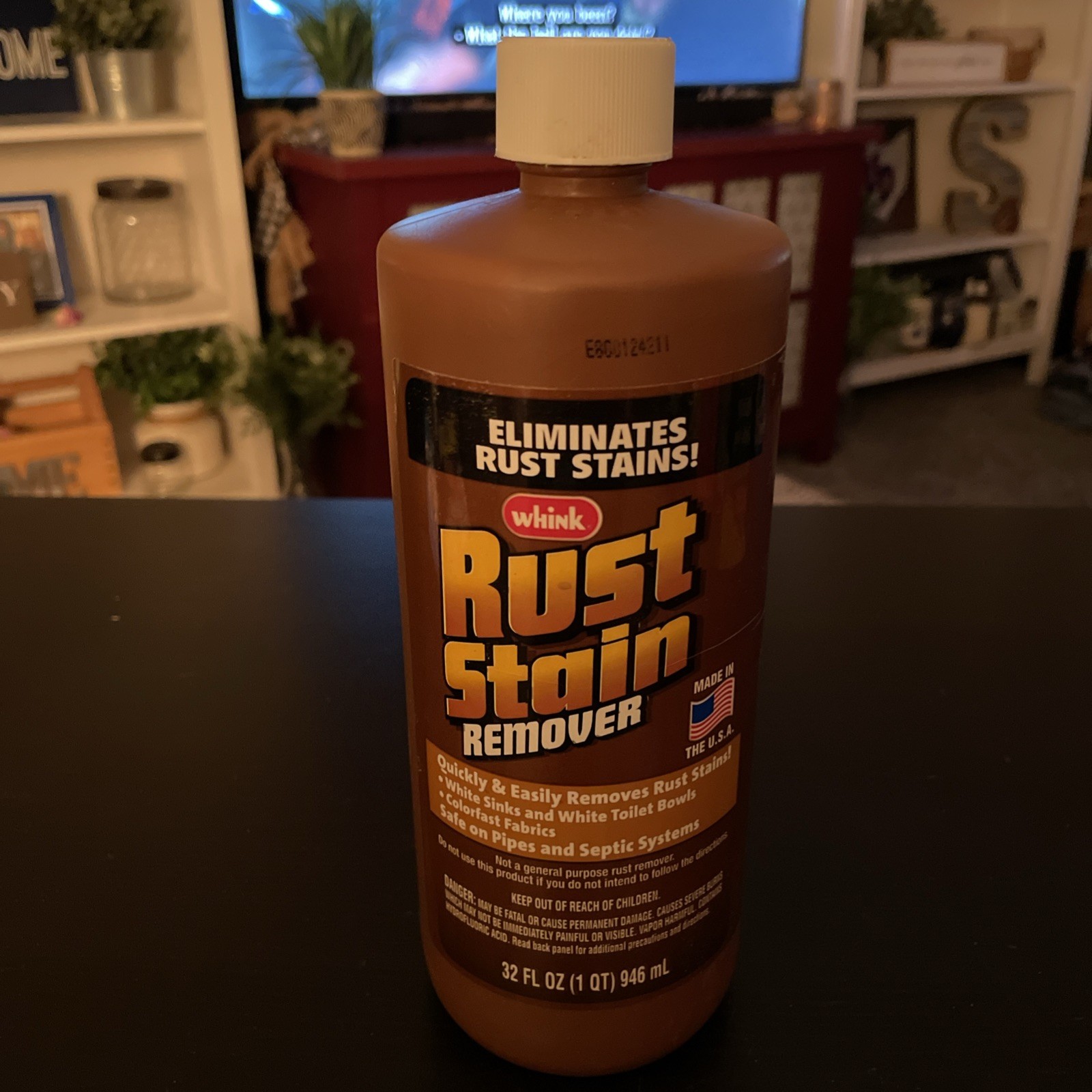 Whink Rust Stain Remover Heavy-Duty Iron Stain Effortless Rust Remover 32 Oz