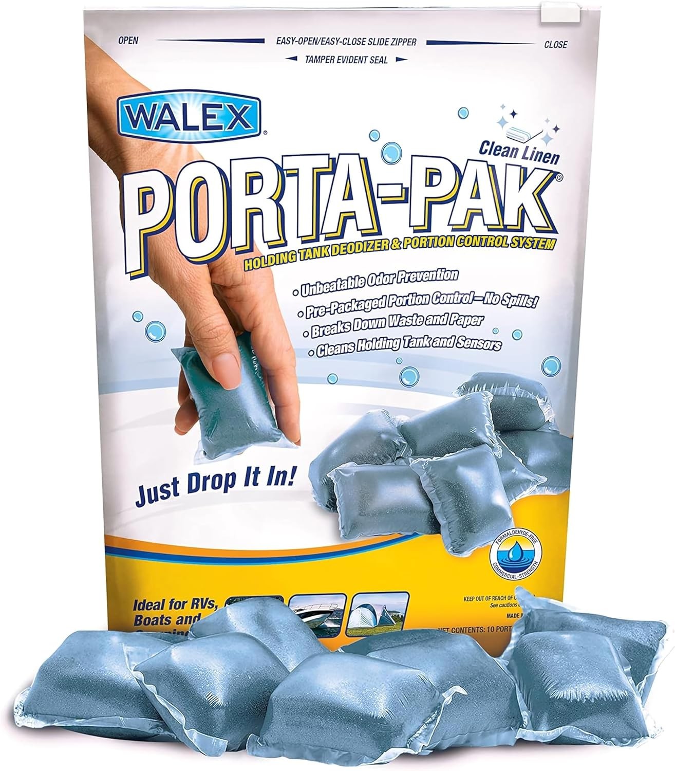 Porta-Pak RV Marine Black Holding Tank Deodorizer Drop-Ins, Camper, Boat, Campin