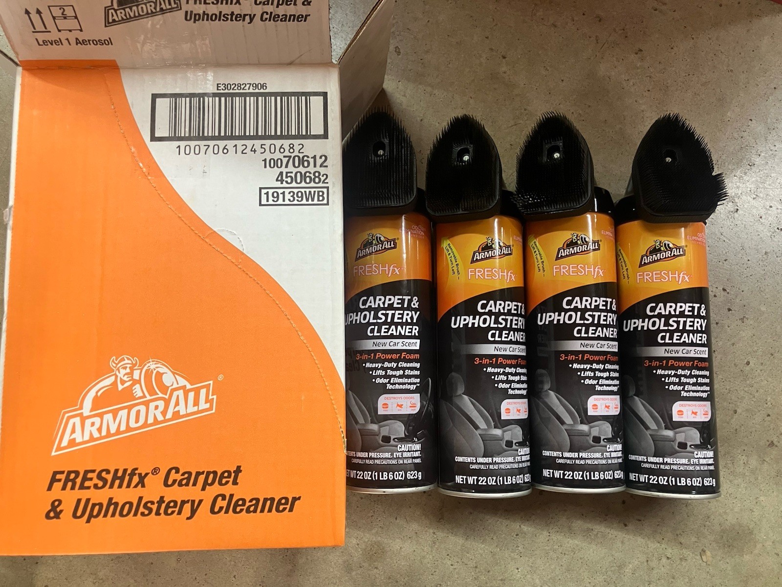4 Cans Armor All New Car Scent FRESH FX Carpet and Upholstery Cleaner – 22 OZ Ea