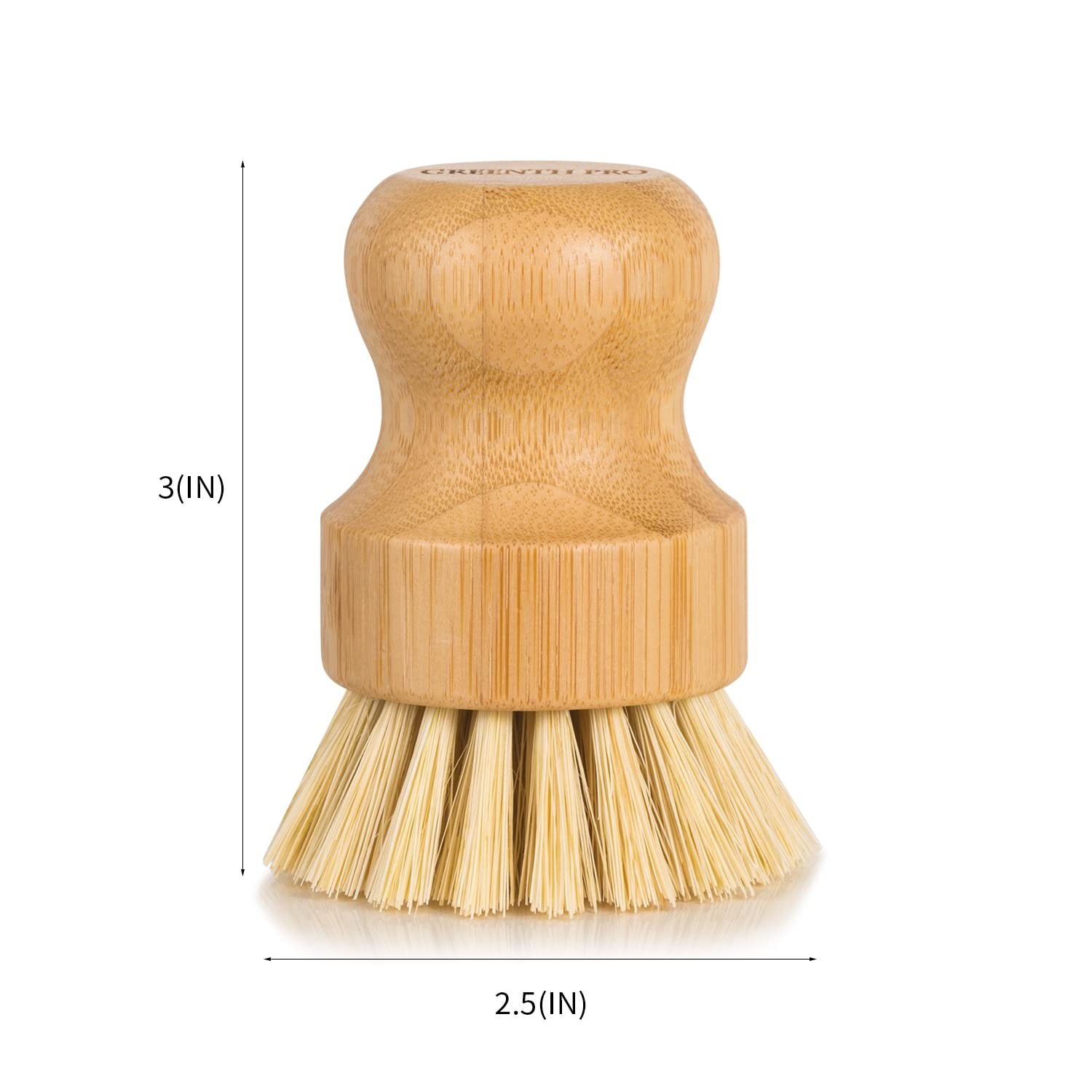 GREENTH PRO Bamboo Dish Brush-2 Pack Nature Sisal Scrubber Brush with Ceramic…