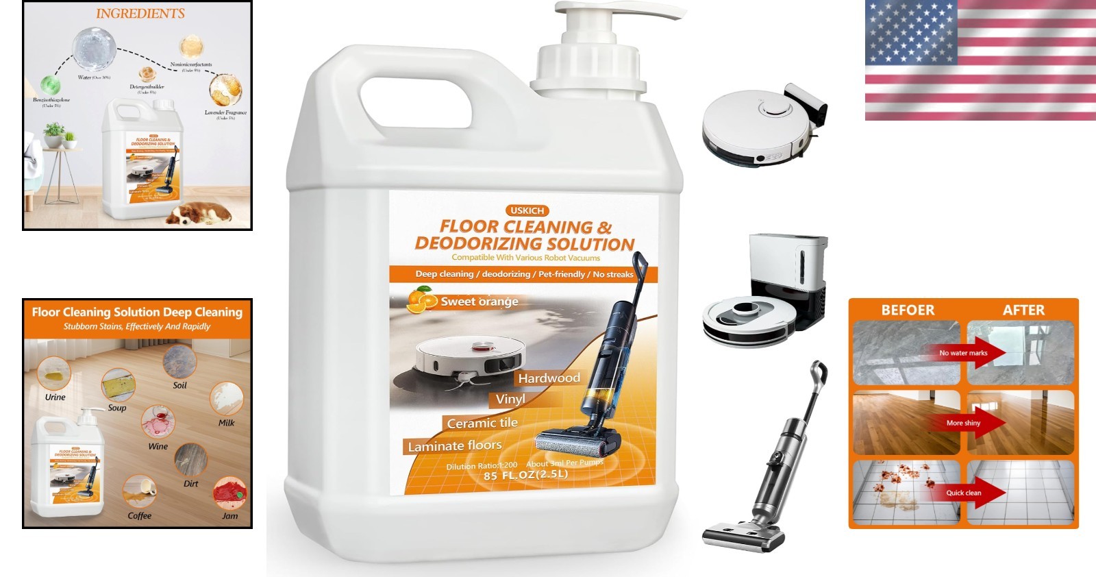 Non-Toxic Floor Cleaner for Multiple Surfaces