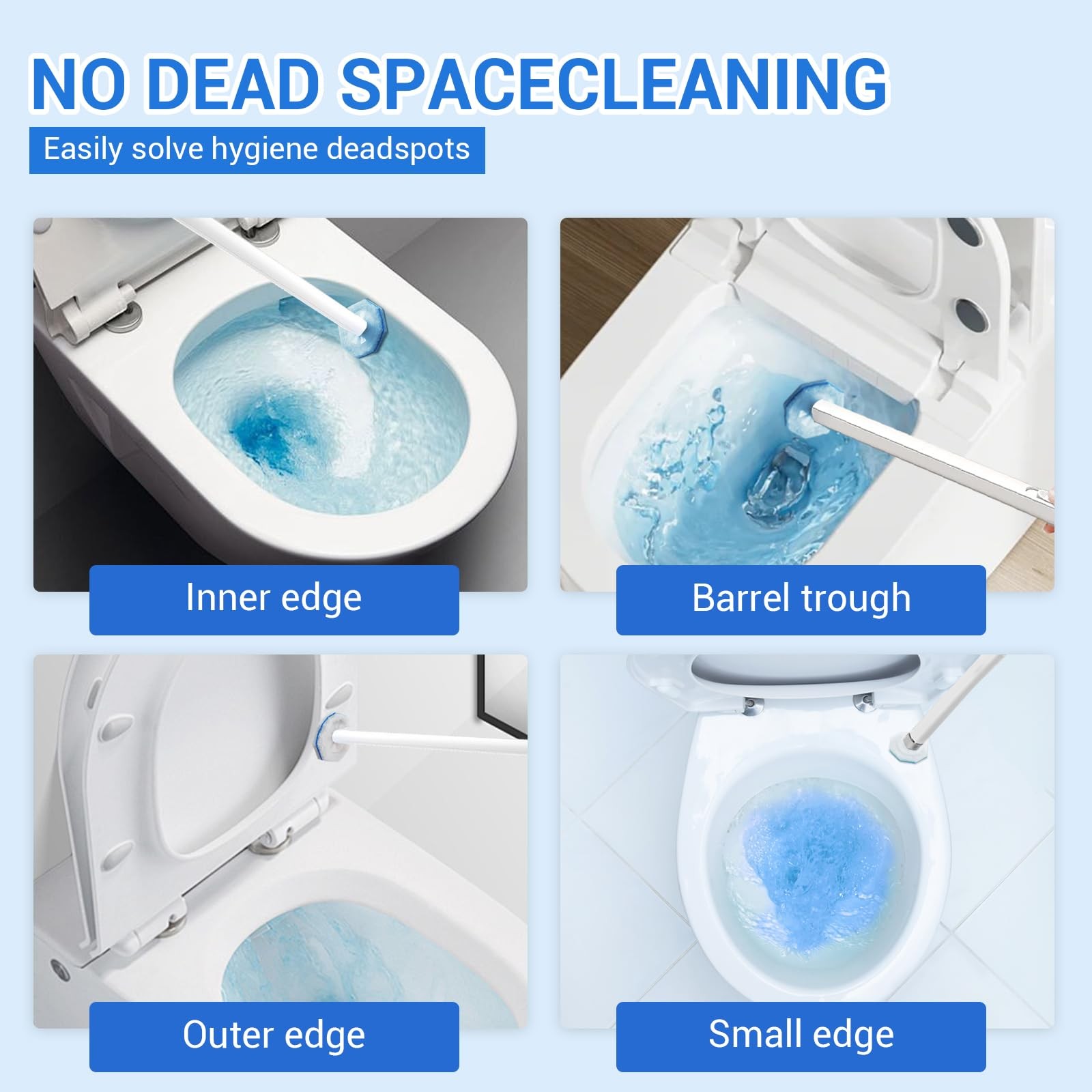 50 Pack Disposable Toilet Brush Refills, Universal Compatible Heads, 3-Layer …