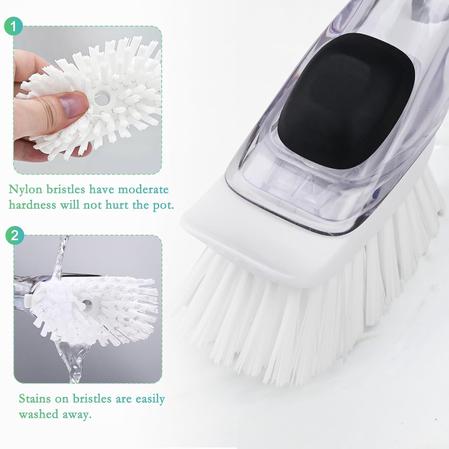 Dish Brush Refill, 4 Pack Dish Brush Replacement Head for OXO Dish Brush, Brush