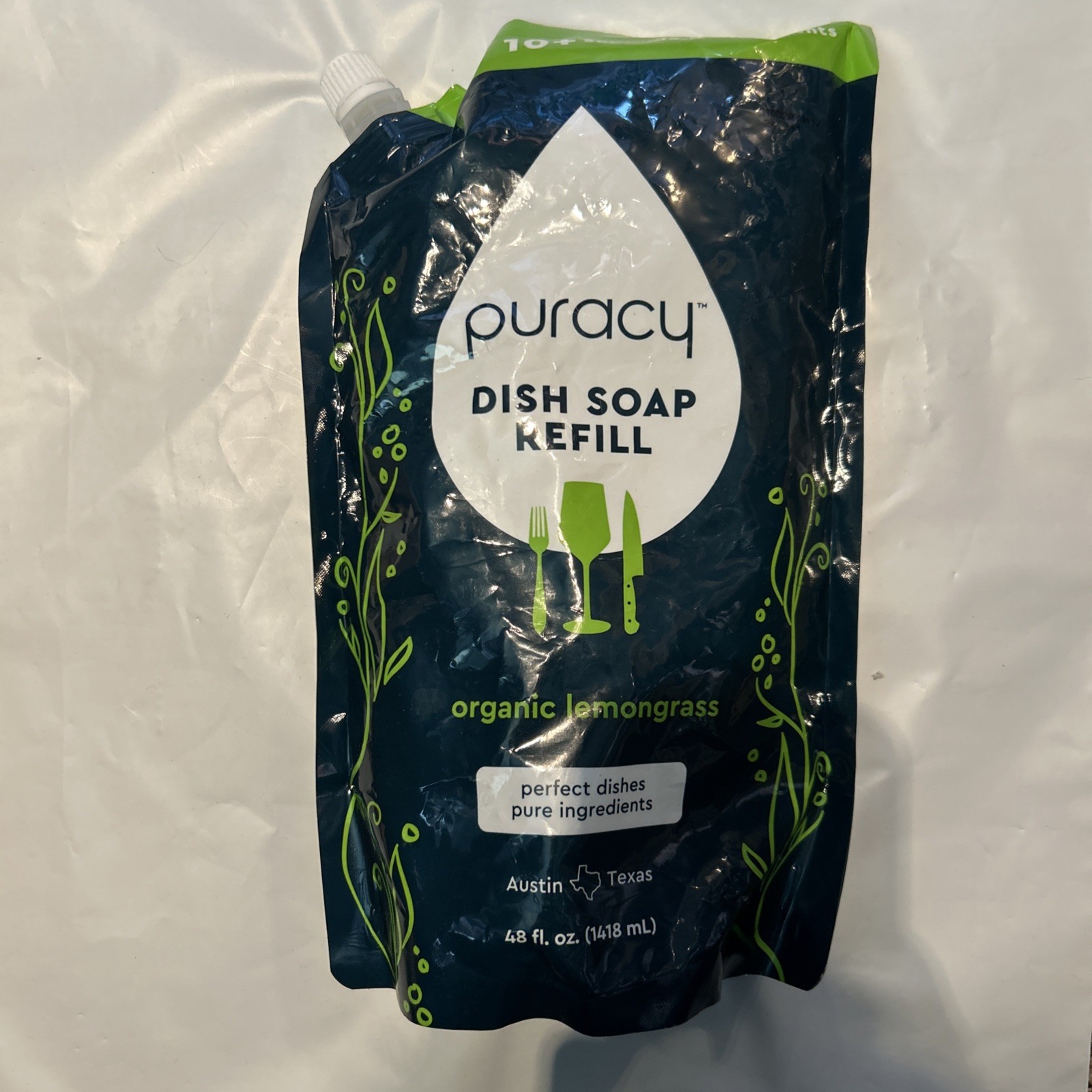 Puracy Natural Dish Soap Refill, Skin-Softening Plant-Based Liquid • Lemongrass
