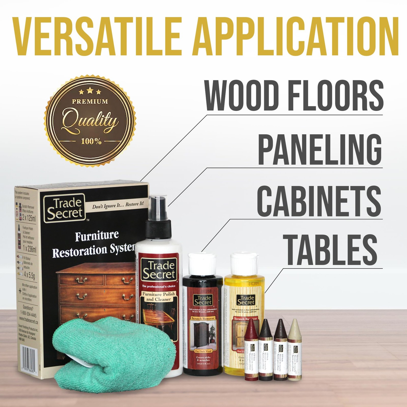 Complete Wood Furniture & Floor Restoration Kit – Scratch Repair and Polish S…