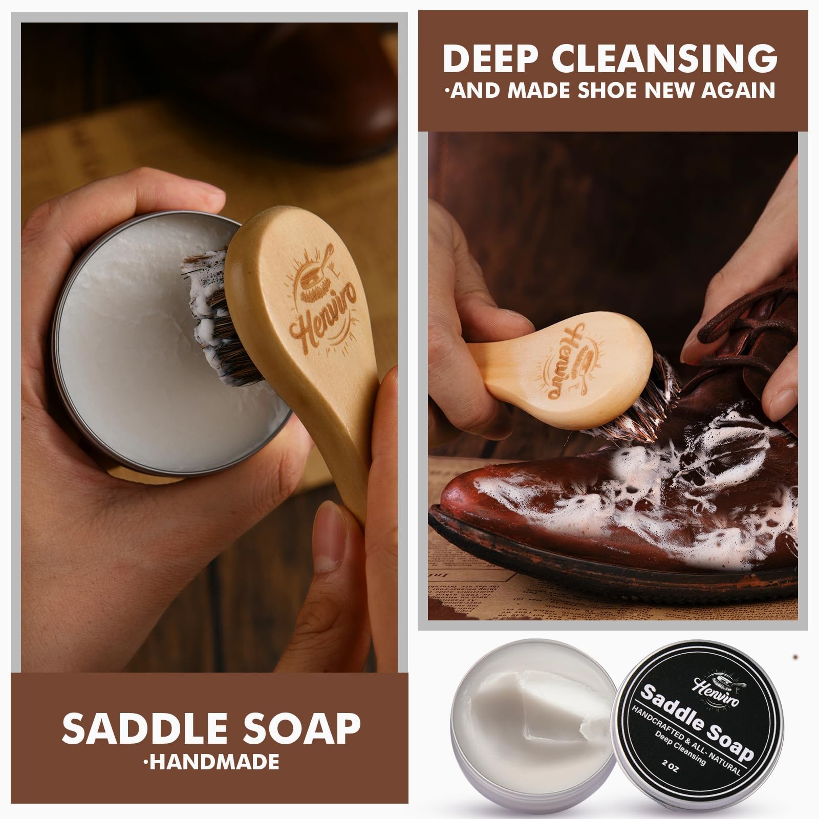 Leather Boot Care Kit – Mink Oil, Saddle Soap for Leather, Waterproofing Wax,…