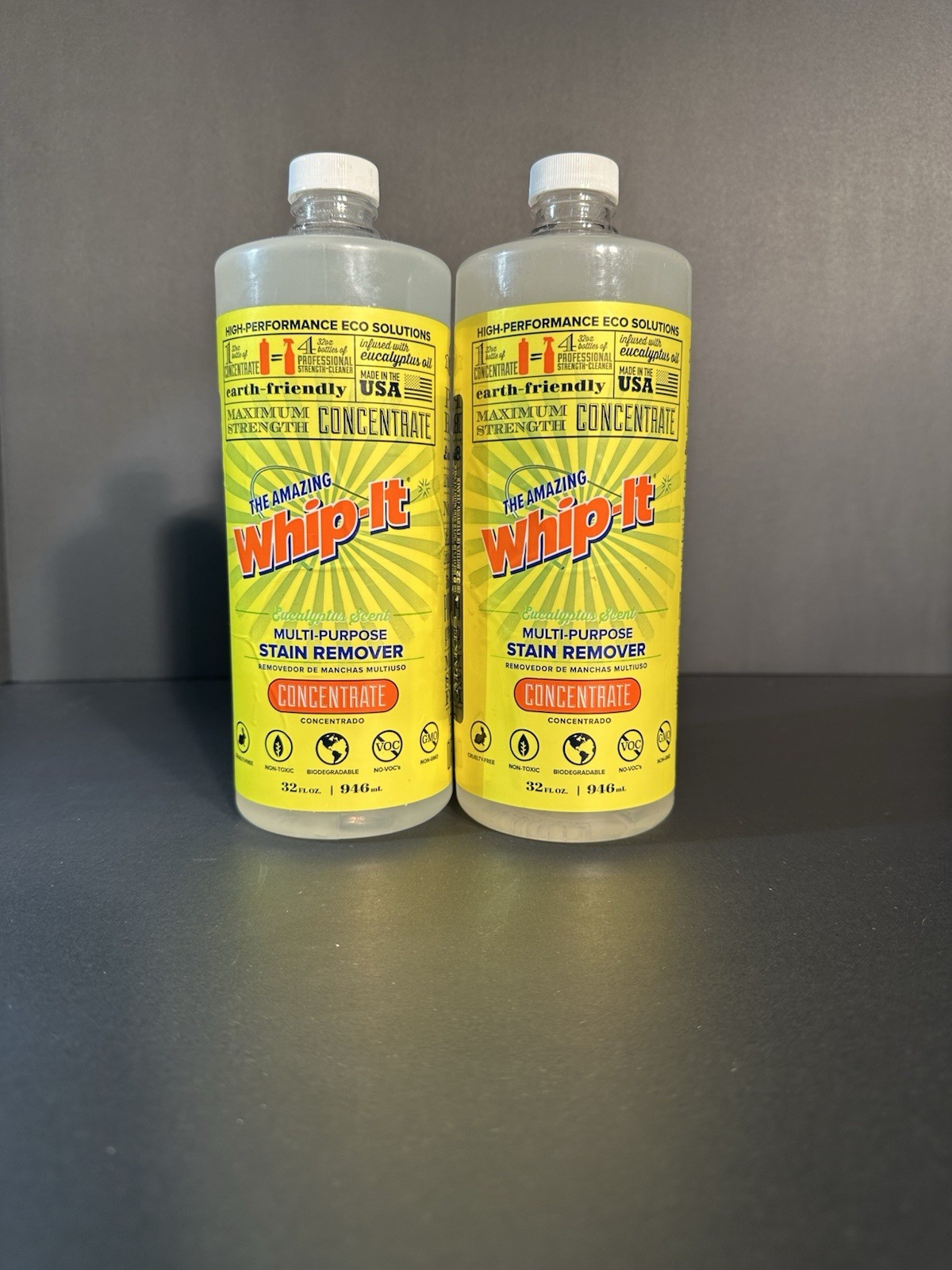 Whip-It Concentrate All Purpose Cleaner & Stain Remover Non Toxic 2 – 32oz New