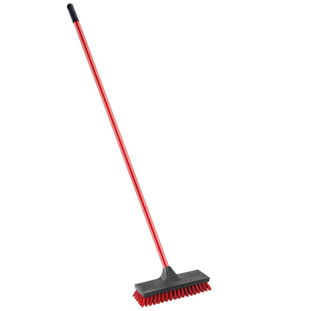 10.5 In. High Power Floor and Deck Scrub Brush with Steel Handle (4-Pack)