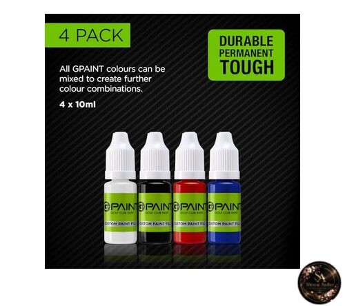 G-Paint Golf Club Paint Fill Kit 4-Color Set (10ml x 4 bottles) – Touch-up &