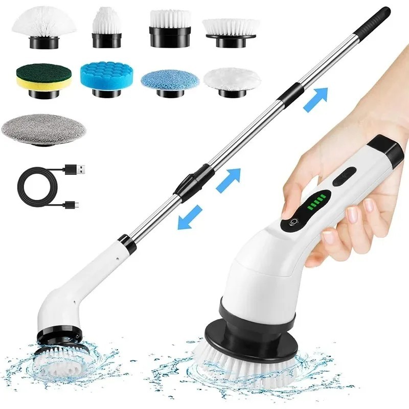 ANENG Electric Spin Scrubber Cordless Cleaning Brush for Bathroom Kitchen