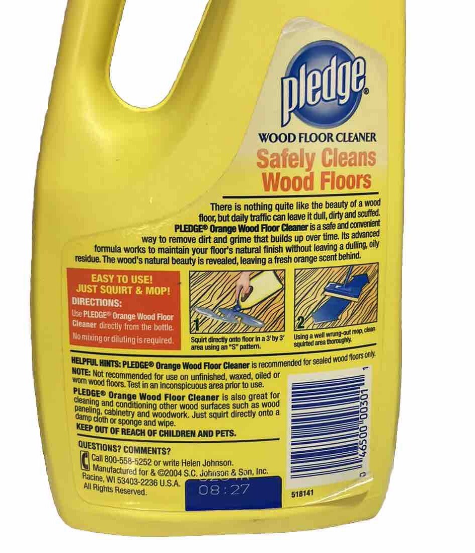 SC Johnson PLEDGE Orange Scent Wood Floor Cleaner No Dulling/Oily Residue 32 oz