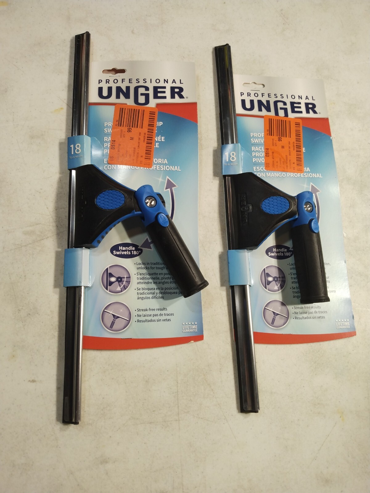 Unger Professional Swivel 18 in. W Plastic Window Squeegee 2 packs