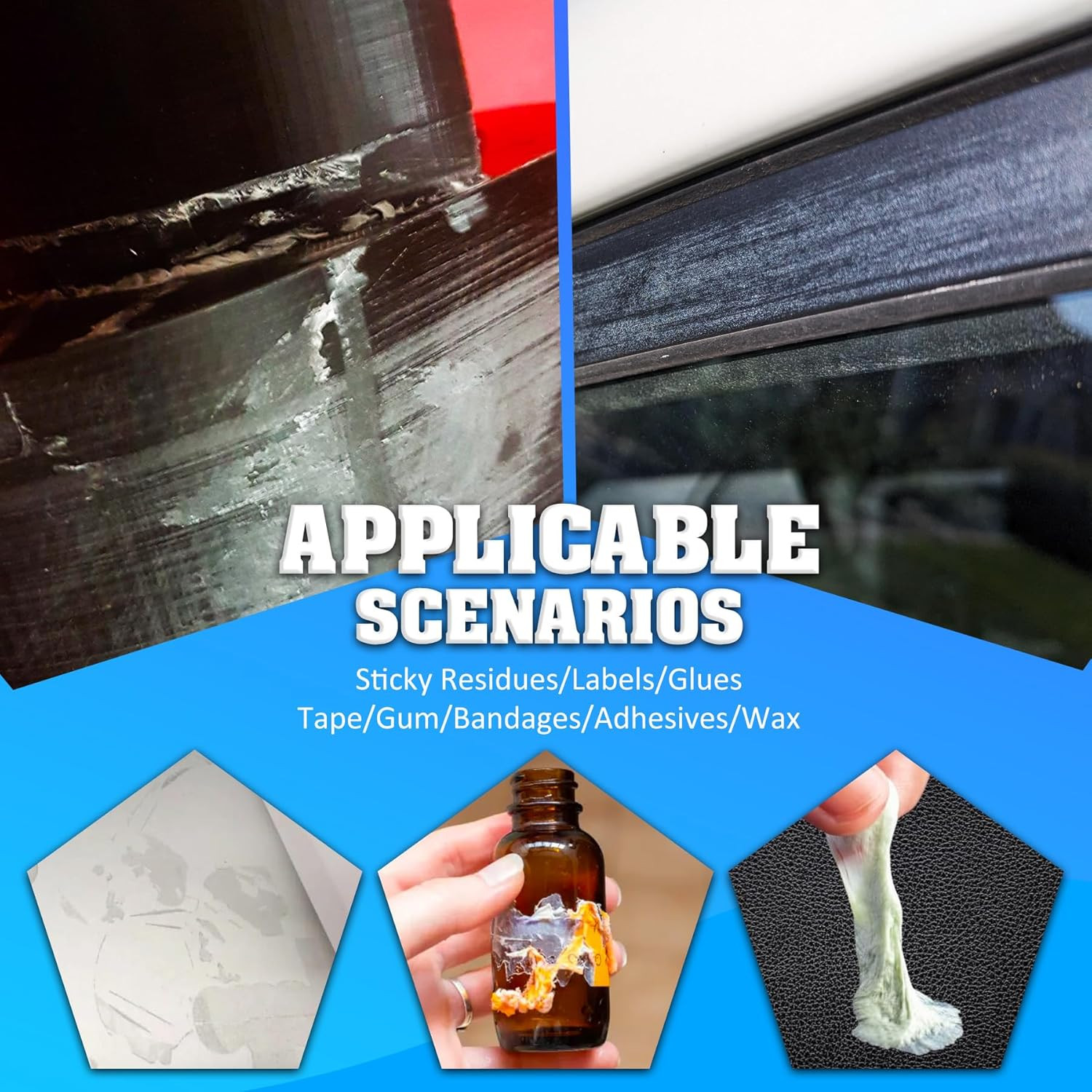 Adhesive Remover – 7Oz Upgrade Formula Surface Safe Rapid Glue Remover with Scra