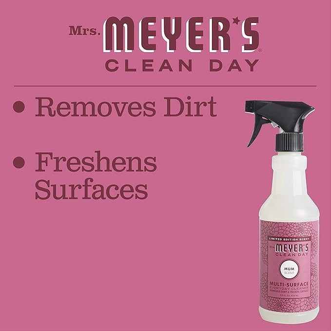 (Pack of 3)MRS. MEYER’S CLEAN DAY All-Purpose Cleaner Spray, Mum , 16 Fl oz each