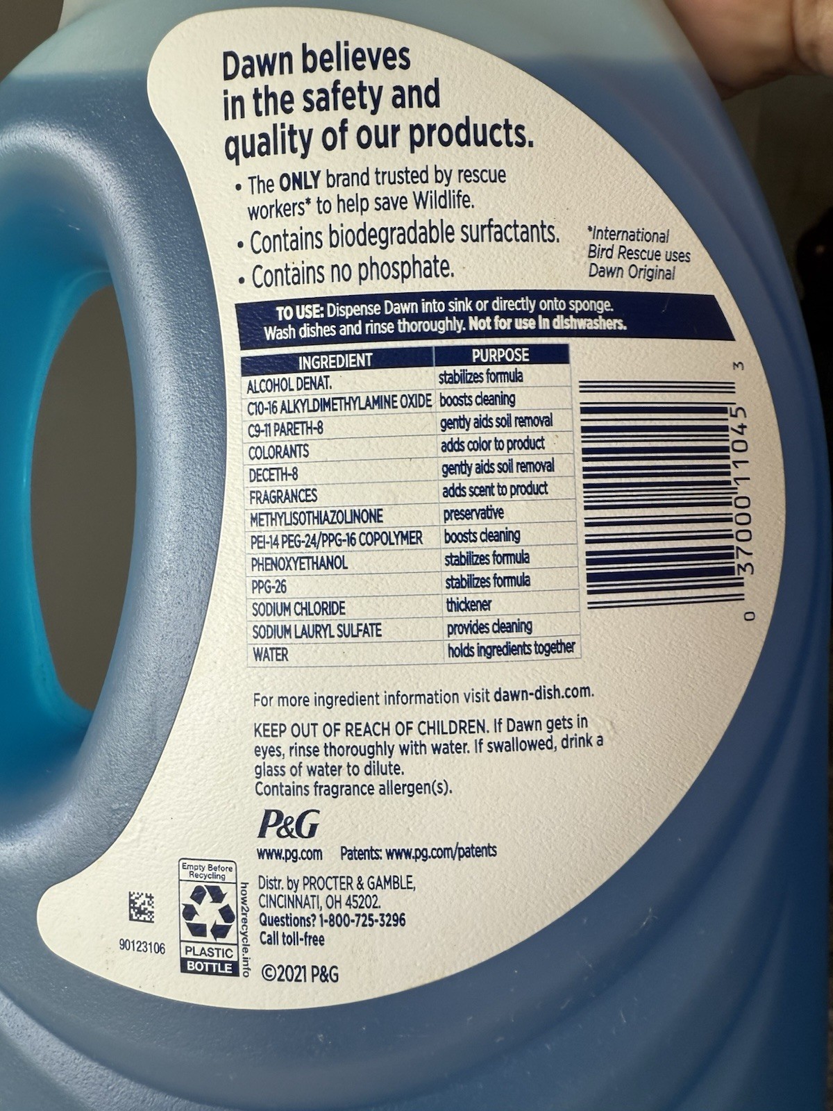DAWN Ultra Dishwashing Liquid In 56 FL OZ. Bottle OLD Scent Used 2021