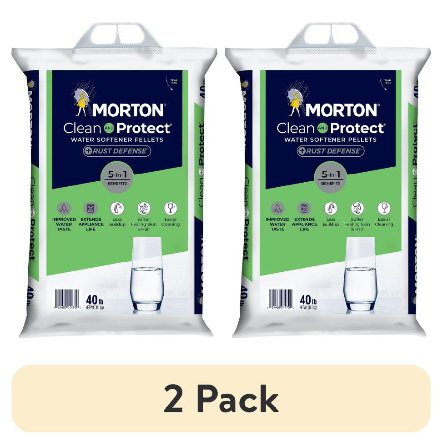 (2 pack) Morton Clean and Protect Plus Rust Defense Water Softener Salt Pellets