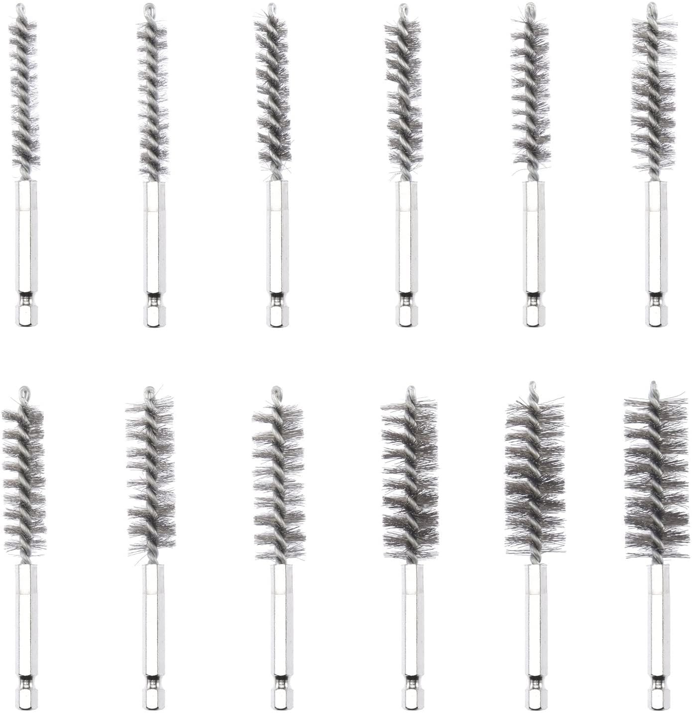 NEIKO 00325A Wire Brush Drill Attachments with 1/4-Inch Hex Shank SAE and MM …